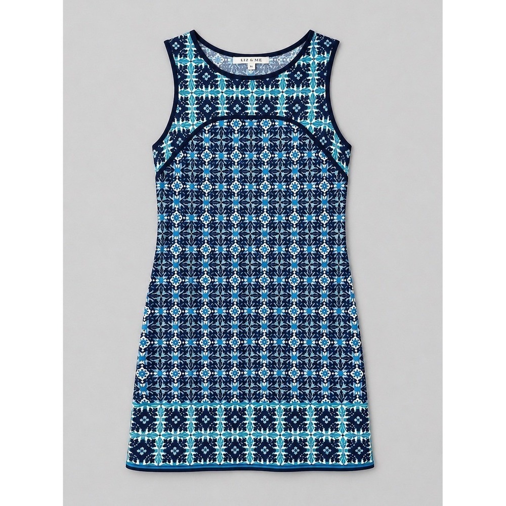 Max Studio Womens Dress Size  Medium Beach Resort Euro Summer Capsule Blue